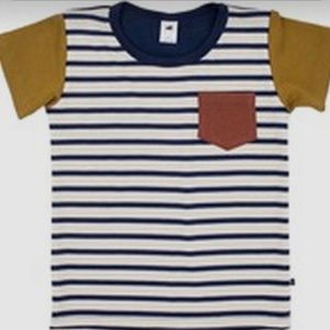 Little and Lively pocket t shirt striped 5/6